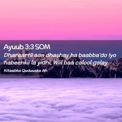 Picture 02 - Ayuub 3:3 SOM - Dharaartii aan dhashay ha baabba'do Iyo habeenkii - Bible Verse Picture