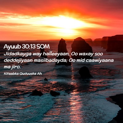 Picture 02 - Ayuub 30:13 SOM - Jidadkayga way halleeyaan, Oo waxay soo - Bible Verse Picture