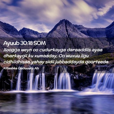 Picture 02 - Ayuub 30:18 SOM - Xoogga weyn oo cudurkayga daraaddiis ayaa - Bible Verse Picture