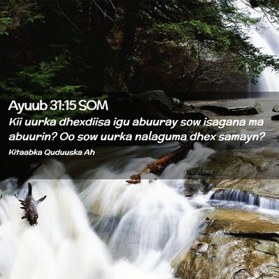 Picture 02 - Ayuub 31:15 SOM - Kii uurka dhexdiisa igu abuuray sow isagana ma - Bible Verse Picture
