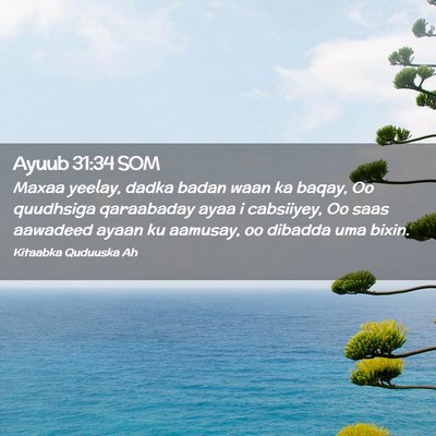 Picture 02 - Ayuub 31:34 SOM - Maxaa yeelay, dadka badan waan ka baqay, Oo - Bible Verse Picture