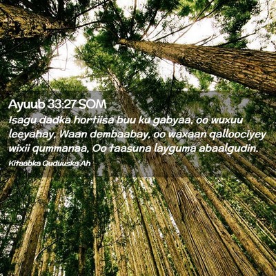 Picture 02 - Ayuub 33:27 SOM - Isagu dadka hortiisa buu ku gabyaa, oo wuxuu - Bible Verse Picture