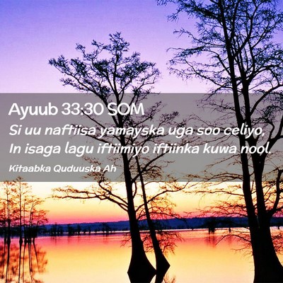 Picture 02 - Ayuub 33:30 SOM - Si uu naftiisa yamayska uga soo celiyo, In isaga - Bible Verse Picture