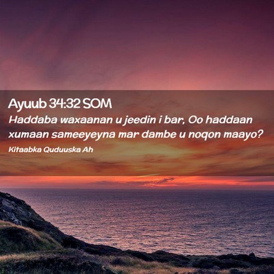 Picture 02 - Ayuub 34:32 SOM - Haddaba waxaanan u jeedin i bar, Oo haddaan - Bible Verse Picture