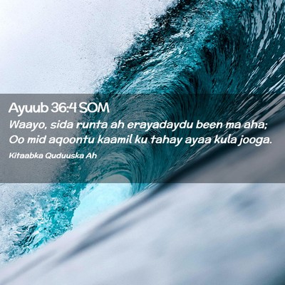 Picture 02 - Ayuub 36:4 SOM - Waayo, sida runta ah erayadaydu been ma aha; Oo - Bible Verse Picture