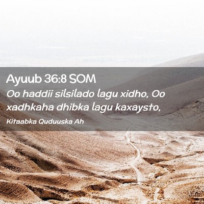 Picture 02 - Ayuub 36:8 SOM - Oo haddii silsilado lagu xidho, Oo xadhkaha - Bible Verse Picture