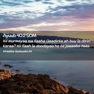 Picture 02 - Ayuub 40:2 SOM - Kii murmayaa ma Ilaaha Qaadirka ah buu la diriri - Bible Verse Picture