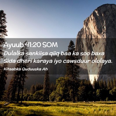 Picture 02 - Ayuub 41:20 SOM - Dulalka sankiisa qiiq baa ka soo baxa Sida dheri - Bible Verse Picture