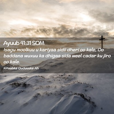 Picture 02 - Ayuub 41:31 SOM - Isagu moolkuu u kariyaa sidii dheri oo kale, Oo - Bible Verse Picture