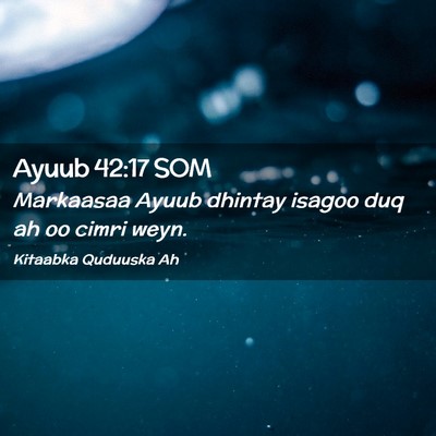 Picture 02 - Ayuub 42:17 SOM - Markaasaa Ayuub dhintay isagoo duq ah oo cimri - Bible Verse Picture