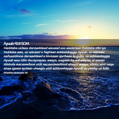 Picture 02 - Ayuub 42:8 SOM - Haddaba sidaas daraaddeed waxaad soo wadataan - Bible Verse Picture