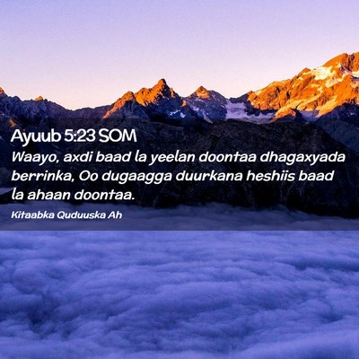 Picture 02 - Ayuub 5:23 SOM - Waayo, axdi baad la yeelan doontaa dhagaxyada - Bible Verse Picture