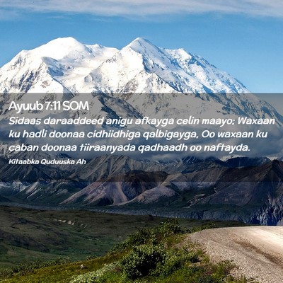 Picture 02 - Ayuub 7:11 SOM - Sidaas daraaddeed anigu afkayga celin maayo; - Bible Verse Picture