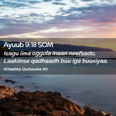 Picture 02 - Ayuub 9:18 SOM - Isagu iima oggola inaan neefsado, Laakiinse - Bible Verse Picture