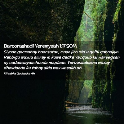 Picture 02 - Baroorashadii Yeremyaah 1:17 SOM - Siyoon gacmahay hoorsataa, mase jiro mid u qalbi - Bible Verse Picture