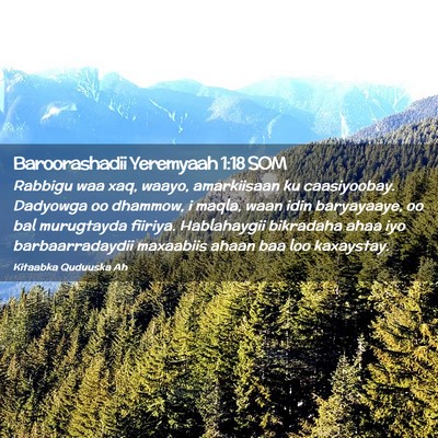 Picture 02 - Baroorashadii Yeremyaah 1:18 SOM - Rabbigu waa xaq, waayo, amarkiisaan ku - Bible Verse Picture