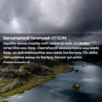 Picture 02 - Baroorashadii Yeremyaah 2:5 SOM - Sayidku wuxuu noqday sidii cadow oo kale, oo - Bible Verse Picture