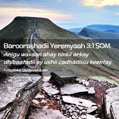 Picture 02 - Baroorashadii Yeremyaah 3:1 SOM - Anigu waxaan ahay ninkii arkay dhibaatadii ay - Bible Verse Picture