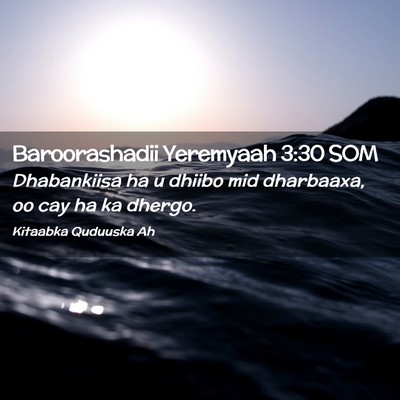 Picture 02 - Baroorashadii Yeremyaah 3:30 SOM - Dhabankiisa ha u dhiibo mid dharbaaxa, oo cay ha - Bible Verse Picture