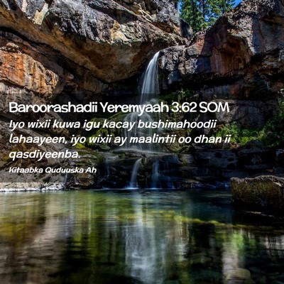 Picture 02 - Baroorashadii Yeremyaah 3:62 SOM - Iyo wixii kuwa igu kacay bushimahoodii lahaayeen, - Bible Verse Picture