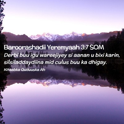 Picture 02 - Baroorashadii Yeremyaah 3:7 SOM - Derbi buu igu wareejiyey si aanan u bixi karin, - Bible Verse Picture