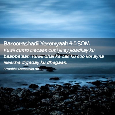 Picture 02 - Baroorashadii Yeremyaah 4:5 SOM - Kuwii cunto macaan cuni jiray jidadkay ku - Bible Verse Picture