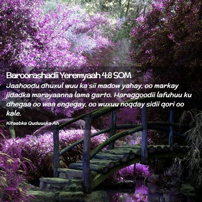 Picture 02 - Baroorashadii Yeremyaah 4:8 SOM - Jaahoodu dhuxul wuu ka sii madow yahay, oo markay - Bible Verse Picture