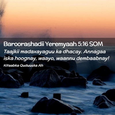 Picture 02 - Baroorashadii Yeremyaah 5:16 SOM - Taajkii madaxayaguu ka dhacay. Annagaa iska - Bible Verse Picture