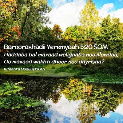 Picture 02 - Baroorashadii Yeremyaah 5:20 SOM - Haddaba bal maxaad weligaaba noo illowdaa, Oo - Bible Verse Picture