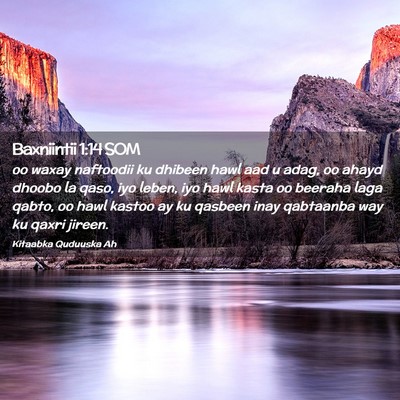 Picture 02 - Baxniintii 1:14 SOM - oo waxay naftoodii ku dhibeen hawl aad u adag, oo - Bible Verse Picture