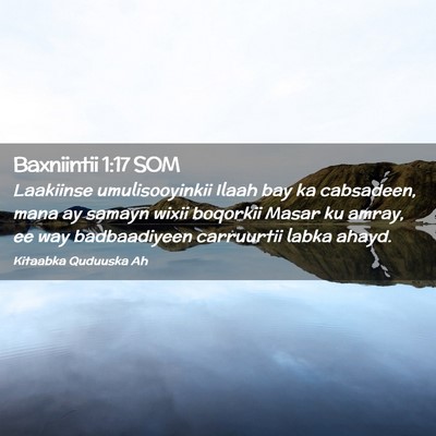 Picture 02 - Baxniintii 1:17 SOM - Laakiinse umulisooyinkii Ilaah bay ka cabsadeen, - Bible Verse Picture