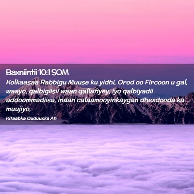 Picture 02 - Baxniintii 10:1 SOM - Kolkaasaa Rabbigu Muuse ku yidhi, Orod oo Fircoon - Bible Verse Picture