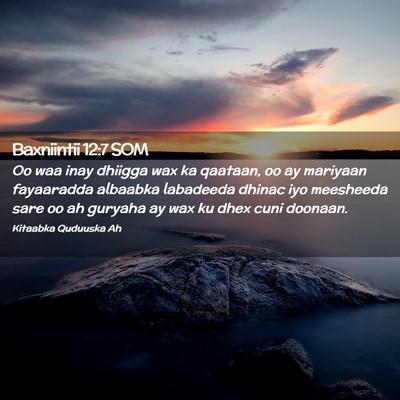 Picture 02 - Baxniintii 12:7 SOM - Oo waa inay dhiigga wax ka qaataan, oo ay - Bible Verse Picture