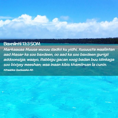 Picture 02 - Baxniintii 13:3 SOM - Markaasaa Muuse wuxuu dadkii ku yidhi, Xusuusta - Bible Verse Picture
