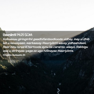 Picture 02 - Baxniintii 14:25 SOM - Kolkaasuu giringirihii gaadhifardoodkooda xidhay, - Bible Verse Picture