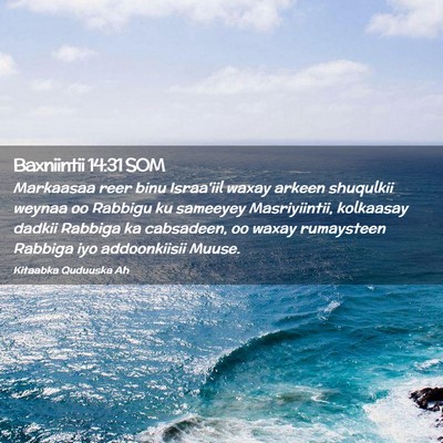 Picture 02 - Baxniintii 14:31 SOM - Markaasaa reer binu Israa'iil waxay arkeen - Bible Verse Picture