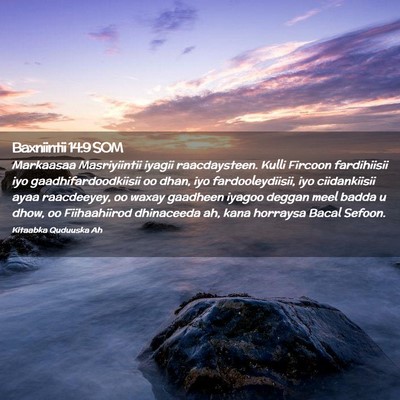 Picture 02 - Baxniintii 14:9 SOM - Markaasaa Masriyiintii iyagii raacdaysteen. Kulli - Bible Verse Picture
