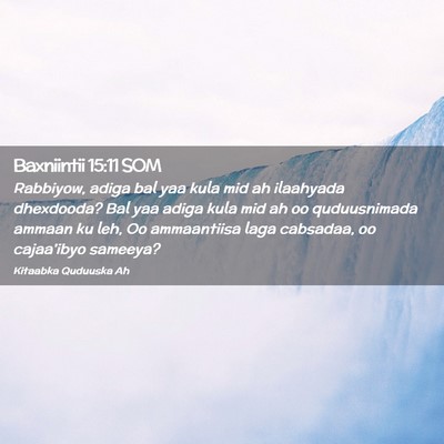 Picture 02 - Baxniintii 15:11 SOM - Rabbiyow, adiga bal yaa kula mid ah ilaahyada - Bible Verse Picture