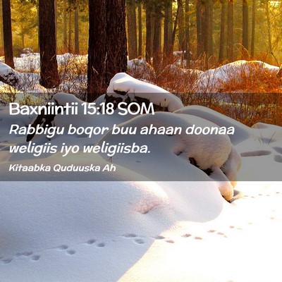Picture 02 - Baxniintii 15:18 SOM - Rabbigu boqor buu ahaan doonaa weligiis iyo - Bible Verse Picture