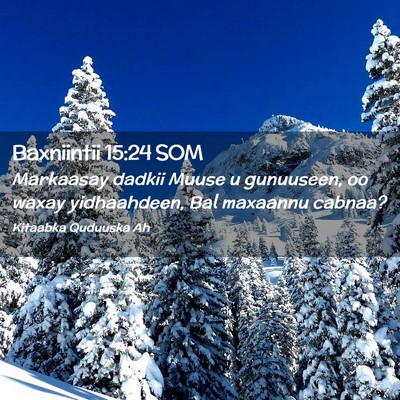 Picture 02 - Baxniintii 15:24 SOM - Markaasay dadkii Muuse u gunuuseen, oo waxay - Bible Verse Picture