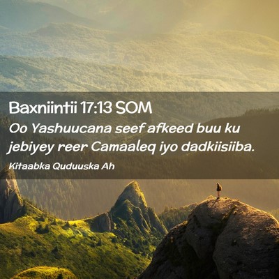 Picture 02 - Baxniintii 17:13 SOM - Oo Yashuucana seef afkeed buu ku jebiyey reer - Bible Verse Picture