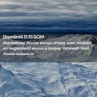 Picture 02 - Baxniintii 17:15 SOM - Markaasaa Muuse wuxuu dhisay meel allabari, oo - Bible Verse Picture
