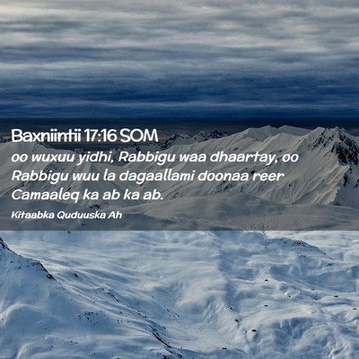 Picture 02 - Baxniintii 17:16 SOM - oo wuxuu yidhi, Rabbigu waa dhaartay, oo Rabbigu - Bible Verse Picture