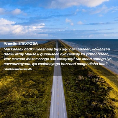 Picture 02 - Baxniintii 17:3 SOM - Markaasay dadkii meeshaas biyo ugu harraadeen; - Bible Verse Picture