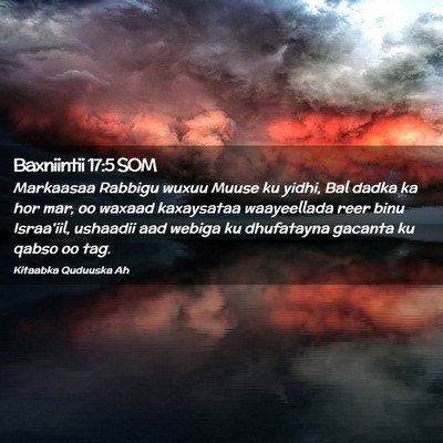 Picture 02 - Baxniintii 17:5 SOM - Markaasaa Rabbigu wuxuu Muuse ku yidhi, Bal dadka - Bible Verse Picture