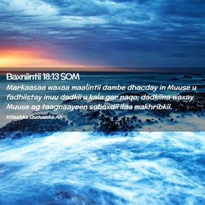 Picture 02 - Baxniintii 18:13 SOM - Markaasaa waxaa maalintii dambe dhacday in Muuse - Bible Verse Picture