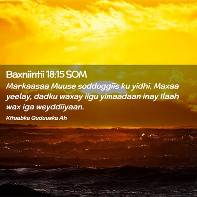 Picture 02 - Baxniintii 18:15 SOM - Markaasaa Muuse soddoggiis ku yidhi, Maxaa - Bible Verse Picture