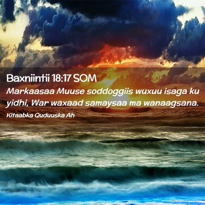 Picture 02 - Baxniintii 18:17 SOM - Markaasaa Muuse soddoggiis wuxuu isaga ku yidhi, - Bible Verse Picture