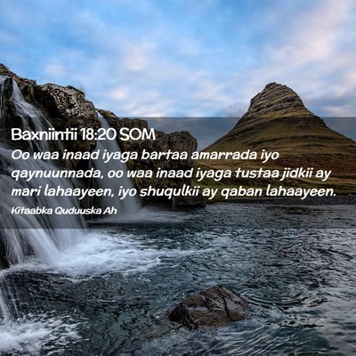 Picture 02 - Baxniintii 18:20 SOM - Oo waa inaad iyaga bartaa amarrada iyo - Bible Verse Picture