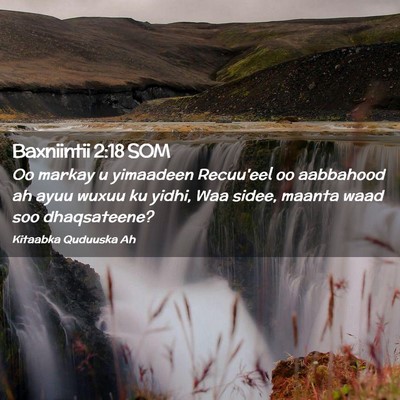 Picture 02 - Baxniintii 2:18 SOM - Oo markay u yimaadeen Recuu'eel oo aabbahood ah - Bible Verse Picture